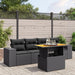 Set mobilier de grădină cu perne, 5 piese, negru, poliratan - WALTI WALTI