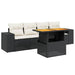 Set mobilier de grădină cu perne, 5 piese, negru, poliratan - WALTI WALTI