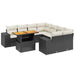 Set mobilier de grădină cu perne, 9 piese, negru, poliratan - WALTI WALTI