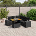 Set mobilier de grădină cu perne, 6 piese, negru, poliratan - WALTI WALTI