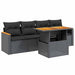 Set mobilier de grădină cu perne, 5 piese, negru, poliratan - WALTI WALTI