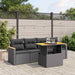 Set mobilier de grădină cu perne, 5 piese, negru, poliratan - WALTI WALTI