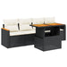 Set mobilier de grădină cu perne, 5 piese, negru, poliratan - WALTI WALTI