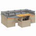 Set canapele de grădină, 7 piese, cu perne, bej, poliratan - WALTI WALTI
