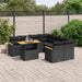 Set mobilier de grădină cu perne, 9 piese, negru, poliratan - WALTI WALTI