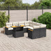 Set mobilier de grădină cu perne, 9 piese, negru, poliratan - WALTI WALTI