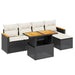 Set mobilier de grădină cu perne, 6 piese, negru, poliratan - WALTI WALTI