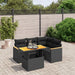 Set mobilier de grădină cu perne, 5 piese, negru, poliratan - WALTI WALTI