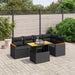 Set mobilier de grădină cu perne, 6 piese, negru, poliratan - WALTI WALTI