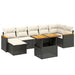Set mobilier de grădină cu perne, 8 piese, negru, poliratan - WALTI WALTI