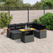 Set mobilier de grădină cu perne, 8 piese, negru, poliratan - WALTI WALTI