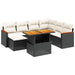 Set mobilier de grădină cu perne, 8 piese, negru, poliratan - WALTI WALTI