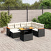 Set mobilier de grădină cu perne, 8 piese, negru, poliratan - WALTI WALTI