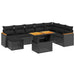 Set mobilier de grădină cu perne, 9 piese, negru, poliratan - WALTI WALTI