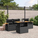 Set mobilier de grădină cu perne, 5 piese, negru, poliratan - WALTI WALTI