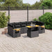 Set mobilier de grădină cu perne, 8 piese, negru, poliratan - WALTI WALTI