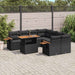 Set mobilier de grădină cu perne, 9 piese, negru, poliratan - WALTI WALTI