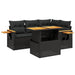 Set mobilier de grădină cu perne, 5 piese, negru, poliratan - WALTI WALTI