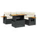 Set mobilier de grădină cu perne, 6 piese, negru, poliratan - WALTI WALTI