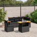 Set mobilier de grădină cu perne, 6 piese, negru, poliratan - WALTI WALTI