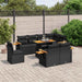 Set mobilier de grădină cu perne, 9 piese, negru, poliratan - WALTI WALTI