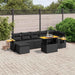 Set mobilier de grădină cu perne, 8 piese, negru, poliratan - WALTI WALTI