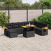 Set mobilier de grădină cu perne, 9 piese, negru, poliratan - WALTI WALTI