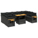 Set canapele de grădină cu perne, 10 piese, negru, poliratan - WALTI WALTI