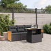 Set mobilier de grădină cu perne, 5 piese, negru, poliratan - WALTI WALTI
