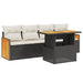 Set mobilier de grădină cu perne, 5 piese, negru, poliratan - WALTI WALTI