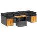 Set mobilier de grădină cu perne, 8 piese, negru, poliratan - WALTI WALTI