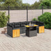 Set mobilier de grădină cu perne, 8 piese, negru, poliratan - WALTI WALTI