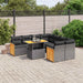 Set mobilier de grădină cu perne, 9 piese, negru, poliratan - WALTI WALTI