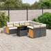 Set mobilier de grădină cu perne, 9 piese, negru, poliratan - WALTI WALTI