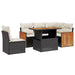 Set mobilier de grădină cu perne, 6 piese, negru, poliratan - WALTI WALTI