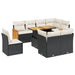 Set mobilier de grădină cu perne, 9 piese, negru, poliratan - WALTI WALTI