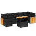 Set mobilier de grădină cu perne, 8 piese, negru, poliratan - WALTI WALTI