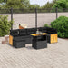 Set mobilier de grădină cu perne, 8 piese, negru, poliratan - WALTI WALTI