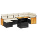 Set mobilier de grădină cu perne, 8 piese, negru, poliratan - WALTI WALTI