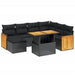 Set mobilier de grădină cu perne, 8 piese, negru, poliratan - WALTI WALTI
