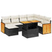 Set mobilier de grădină cu perne, 8 piese, negru, poliratan - WALTI WALTI