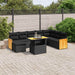 Set mobilier de grădină cu perne, 9 piese, negru, poliratan - WALTI WALTI