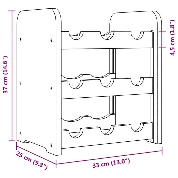 Suport de vinuri, 33x25x37 cm, lemn masiv de pin - WALTI WALTI