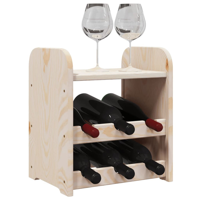 Suport pentru vin cu raft superior, 33x25x37 cm, lemn masiv pin - WALTI WALTI