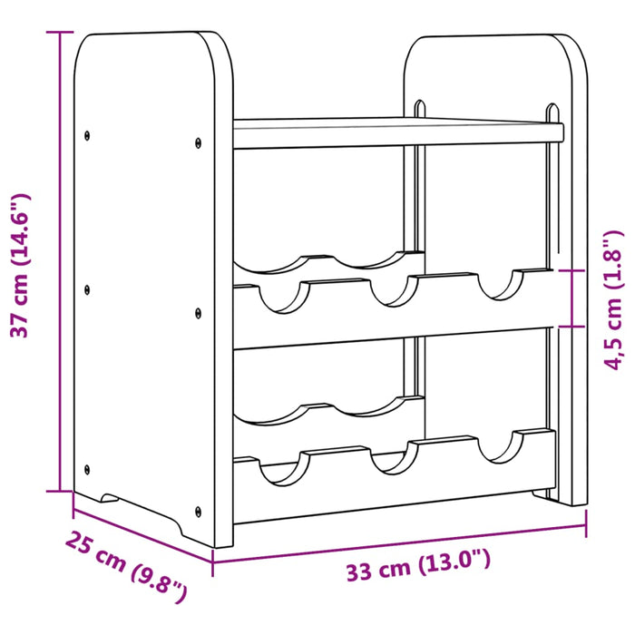 Suport pentru vin cu raft superior, 33x25x37 cm, lemn masiv pin - WALTI WALTI