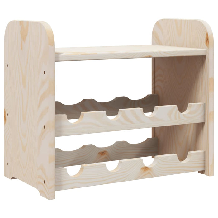 Suport vinuri cu raft superior, 43x25x37 cm, lemn masiv de pin - WALTI WALTI