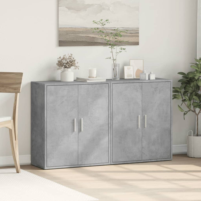 Dulapuri, 2 buc., gri beton, 60x31x70 cm, lemn prelucrat - WALTI WALTI