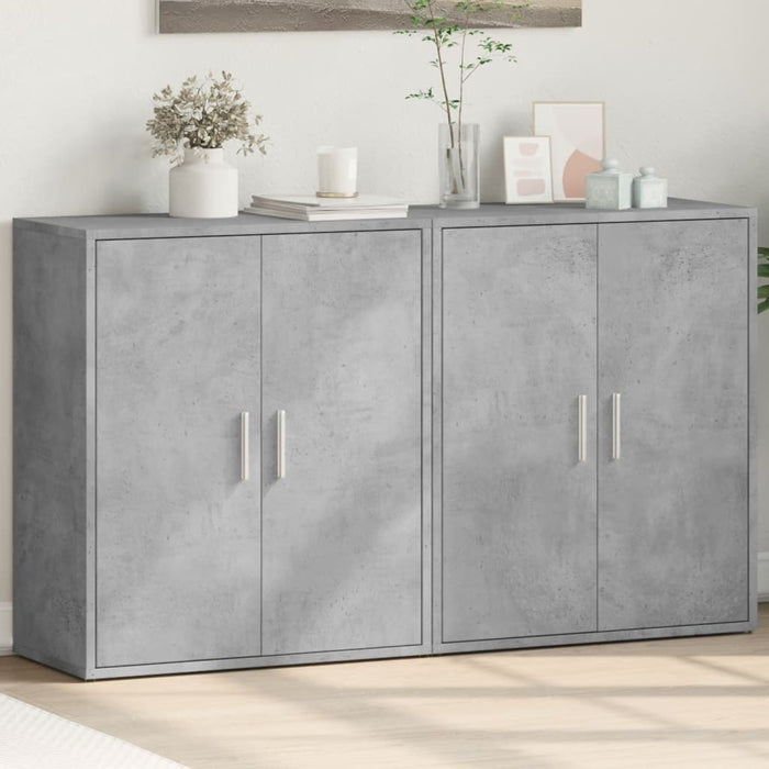 Dulapuri, 2 buc., gri beton, 60x31x70 cm, lemn prelucrat - WALTI WALTI