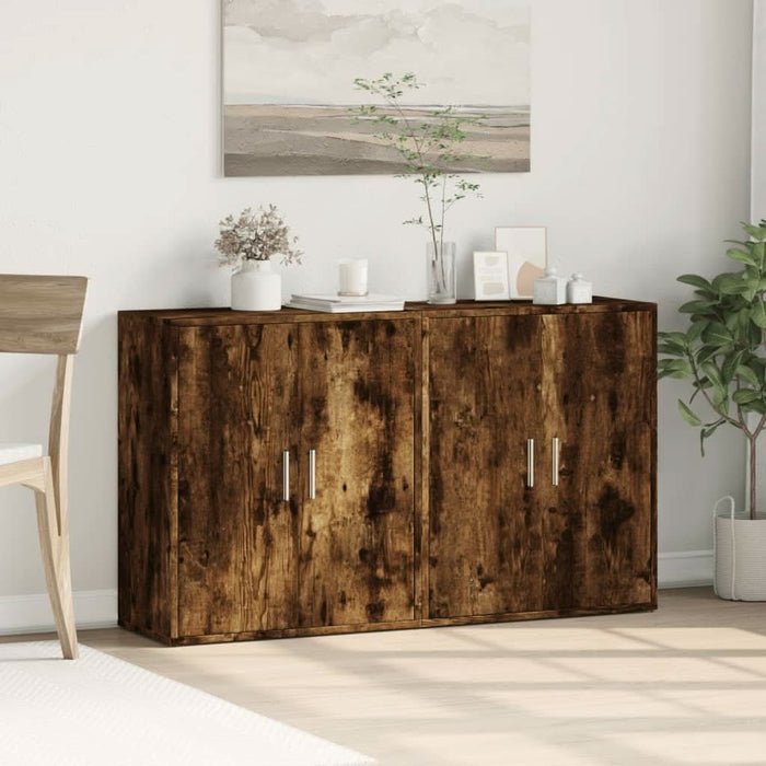 Dulapuri, 2 buc., stejar fumuriu, 60x31x70 cm, lemn prelucrat - WALTI WALTI