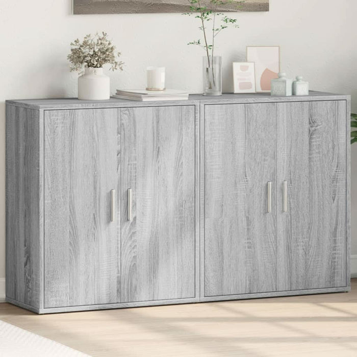 Dulapuri, 2 buc., gri sonoma, 60x31x70 cm, lemn prelucrat - WALTI WALTI